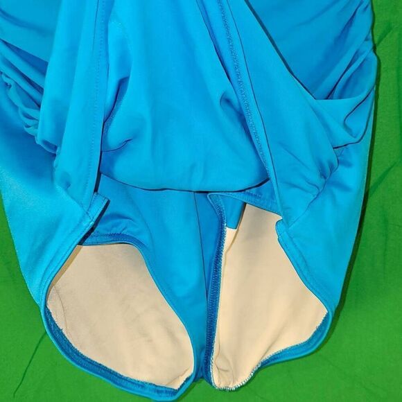 Miraclesuit Womens Blue One‎ Piece Swimsuit 14 Large - Picture 3 of 4